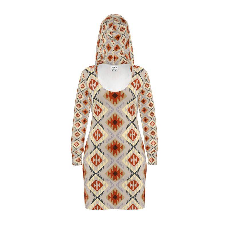 Aztec Tan Hoodie Dress